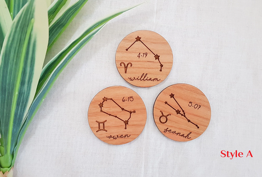 Personalized Wooden Zodiac Magnets, Name Custom Fridge Personalization Name, Magnet Gift, Zodiac, Magnet Gift
