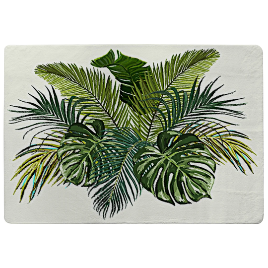 Randolph Tropical Foliage Shaggy Green/White Rug