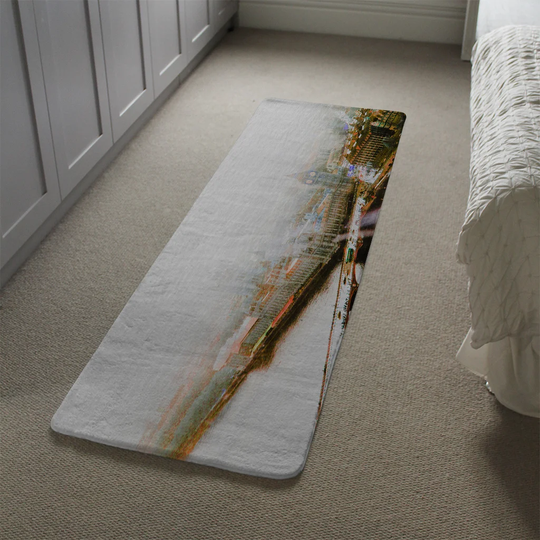 Lisman Big Ben in the Mist Designer Shaggy White/Black Rug