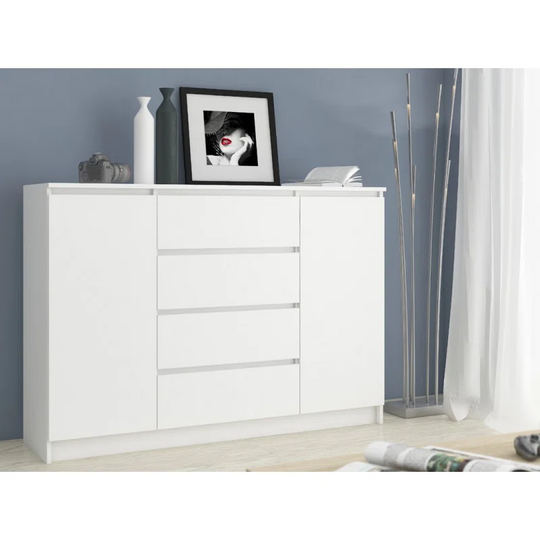 Sideboard, Entrance Console, Dresser And Chest Of Drawers, TV Cabinet, Cabinet Living Room 4 Drawers And 2 Hinged Doors 99 x 138 x 40 cm