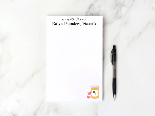 Pharmacist Notepad, Gift, Pharm-D, Pharmacy Residency Gift