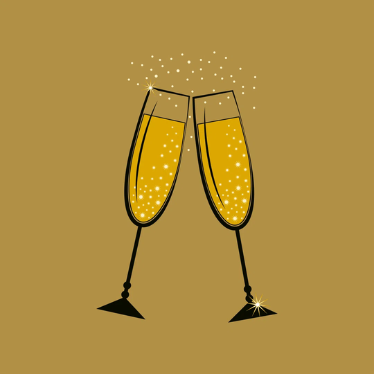 Champagne Glasses - Wrapped Canvas Graphic Art