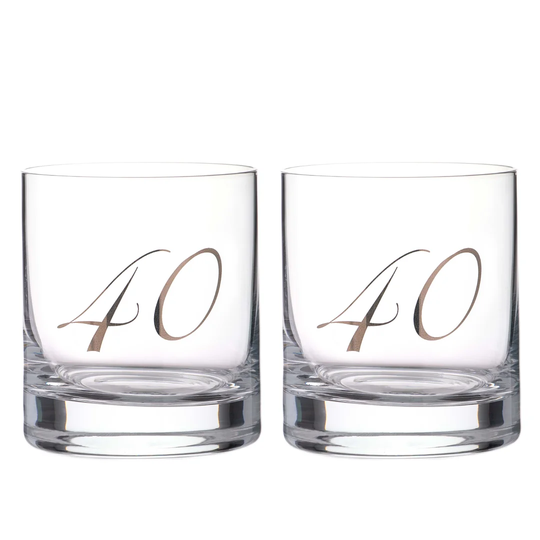 40 Lettering 310ml Lead Free Crystal Whiskey Glass