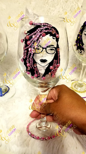 Loc'd Bling Wine Glass