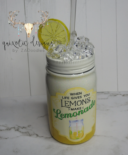 Mason Jar Lemonade Ice Cube Topper Tumbler