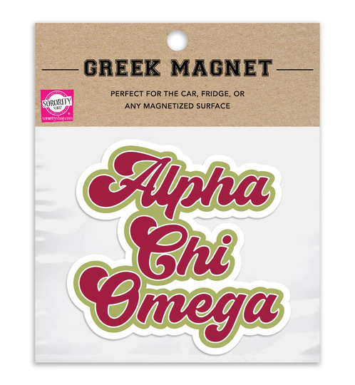 Alpha Chi Omega Retro Sorority Car Magnet Set Of 2 Removable No Residue All Weather Magnets