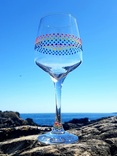 Hand Painted Wine Glass 295Ml