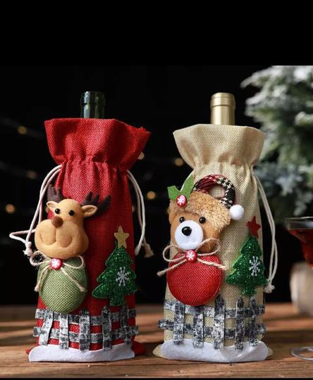 Personalised Wine Bottle Cover | Holiday Bag Family & Friends Christmas Gift Stocking Stuffer Secret Santa Idea