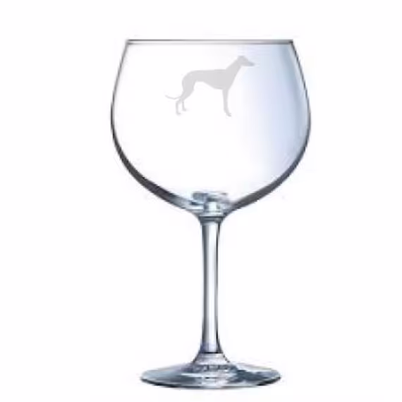 Personalised Greyhound Engraved Gin Glass, Gift, Dog Gift, Wine Gin