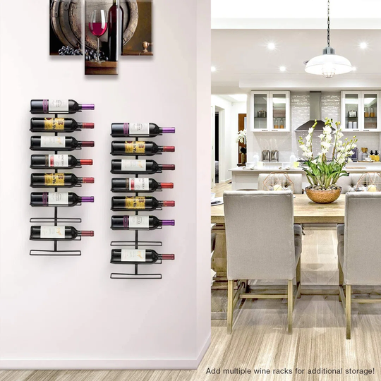 Wall Mount Wine Rack (Holds 9 Bottles)