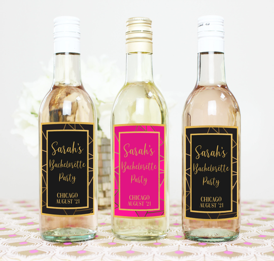 Fiesta Bachelorette Party Favors - Mini Wine Bottle Labels