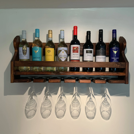 Wooden Home Drinks Bar Designed To Hold From 2 - 6 Glasses/4 8 Bottles. Handmade Reclaimed Rustic Wood Available in A Range Of Finishes