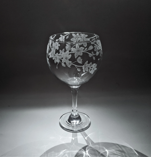 Cherry Blossom Gin Glass - Blossom- Flower Lover Gift Personalized Wine Prosecco Pint