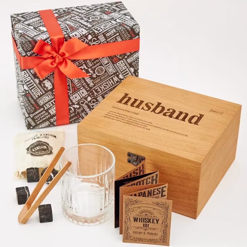 Whiskey Glass Set As A Lover Gift. Bourbon Glasses With Stones Gift For Him. Anniversary Gifts