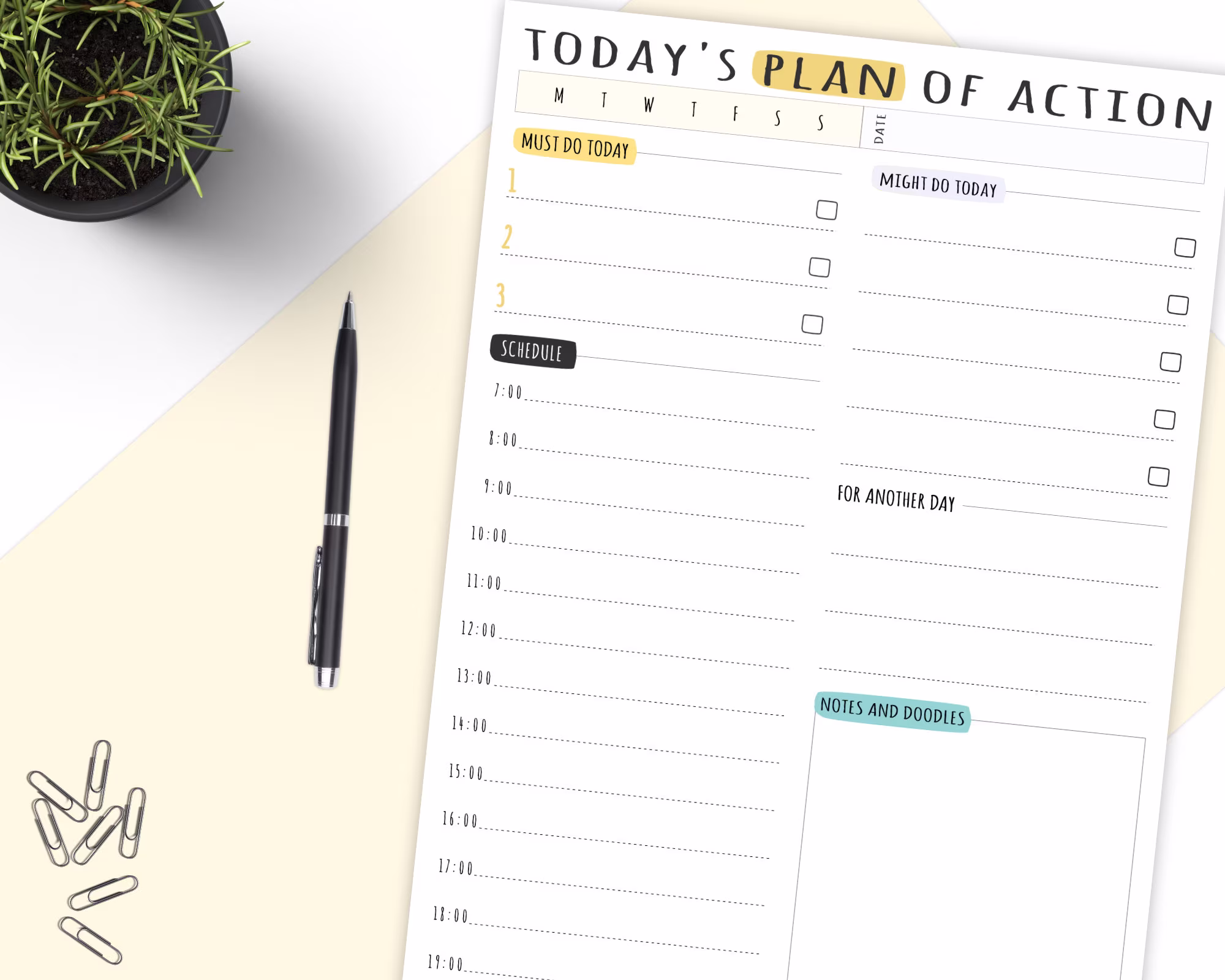 A5 A4 Daily Planner Notepad, Personalised To Do List Pad, Desk Planner, Schedule Productivity Wfh Organiser Tear-Off Pad