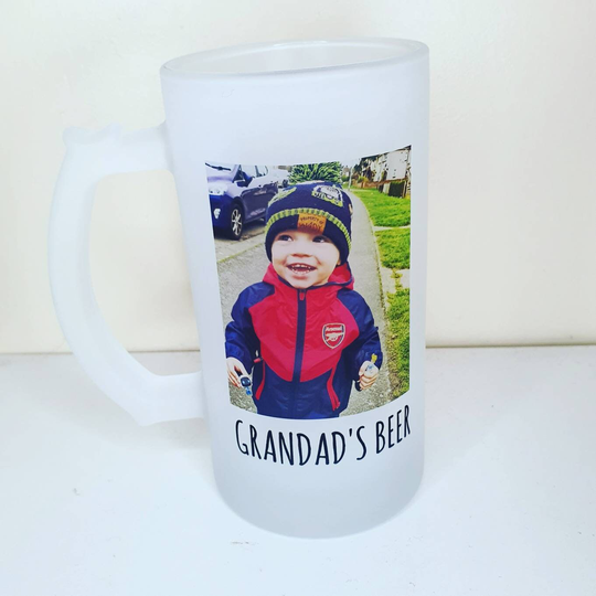 Personalised Photo 16 Oz Beer Stein -