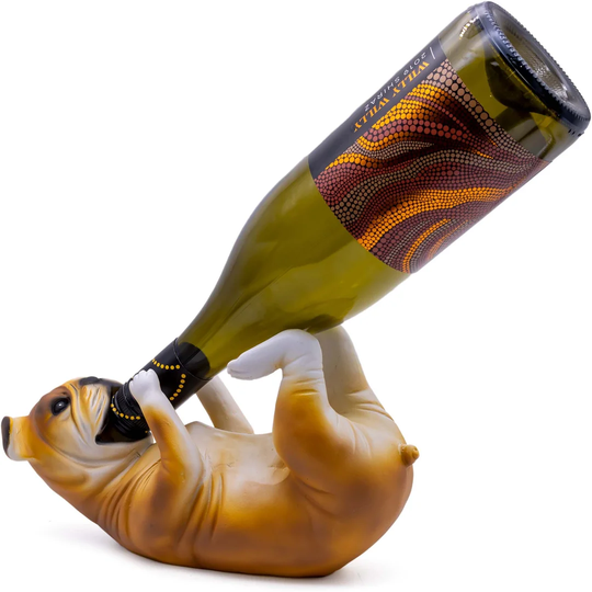 Brown Adorable Puppy Dog Bottle Holder Countertop Display