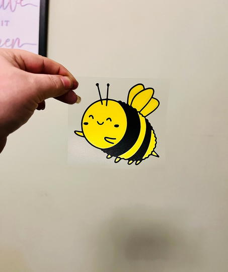 Cute Chunky Bee Vinyl Decal Bee Car Decal Book Sticker Chonky Insect Sticker, Cute