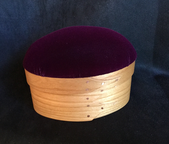 Reproduction Shaker Velvet Dome Box - #2 Canterbury Village Black Velvet