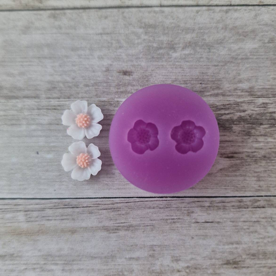 Resin Silicone Stud Earrings Mould - 10mm Sakura Mold, 3D Cherry Blossom Polymer Clay Mold, Resin Flexible Mould, Supplies