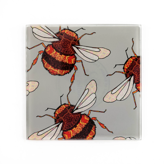 Bumble Bee Coaster Set - English Nature Artist Bee-Keeper Gift Gift Quality Mug Mats Millefiori Design Woodland Animal Art