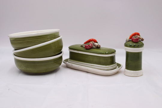 Vintage Capodimonte Dishes Garden Harvest Arnart 5Th Ave Hand Painted Made in Japan