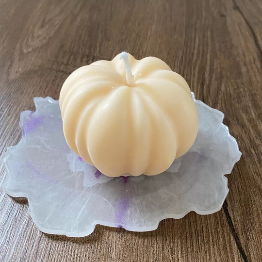 Single Mini Halloween Pumpkin Shaped Candle, Soap, Baking Mould/Mold Chocolate, Resin, Mousse, Clay - White Soft Silicone 4.5 X 6.5 cm