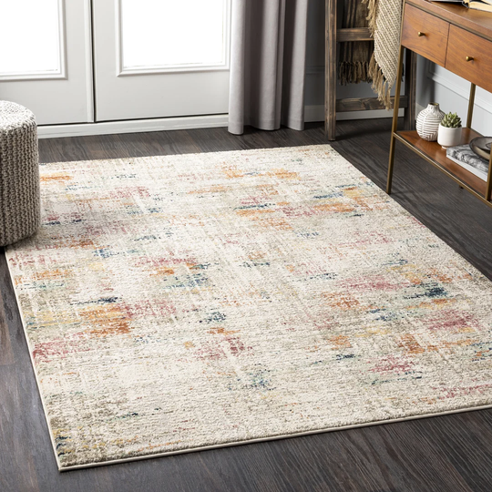 Lilibeth Power Loom Grey/Teal/Orange Rug