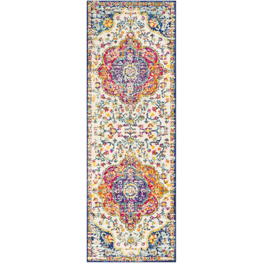 Centerview Power Loom Fuchsia/Mustard/White Rug