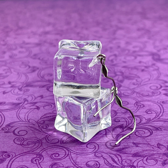 Ice Cube Earrings - Anime, Magic, Cosplay, Goth, Emo, Kawaii, Chibi, Cream, Chilly, Cold