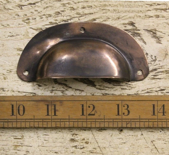 Antique Copper 96mm Antique Style Pressed Steel Cup Handle Rustic Industrial Drawer Knob Pack Of 1 Or 10