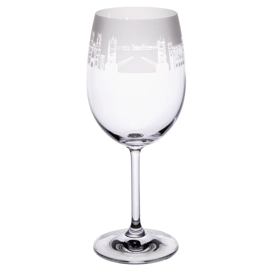 Animo London Crystal Wine Glass Hand Decorated Gift Box