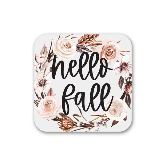 Hello Fall Magnet, Boho Floral Fridge Refrigerator Office Kitchen Acrylic Magnet