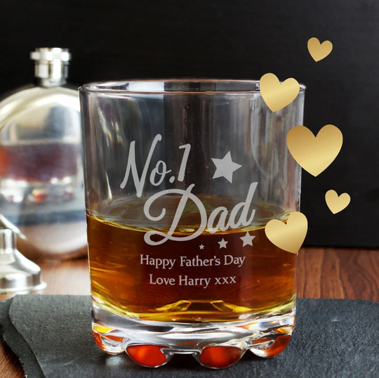 Personalised Whiskey Glass, Custom Glass For Dad, Tumbler Personalized, Dad Birthday Gift, Gift