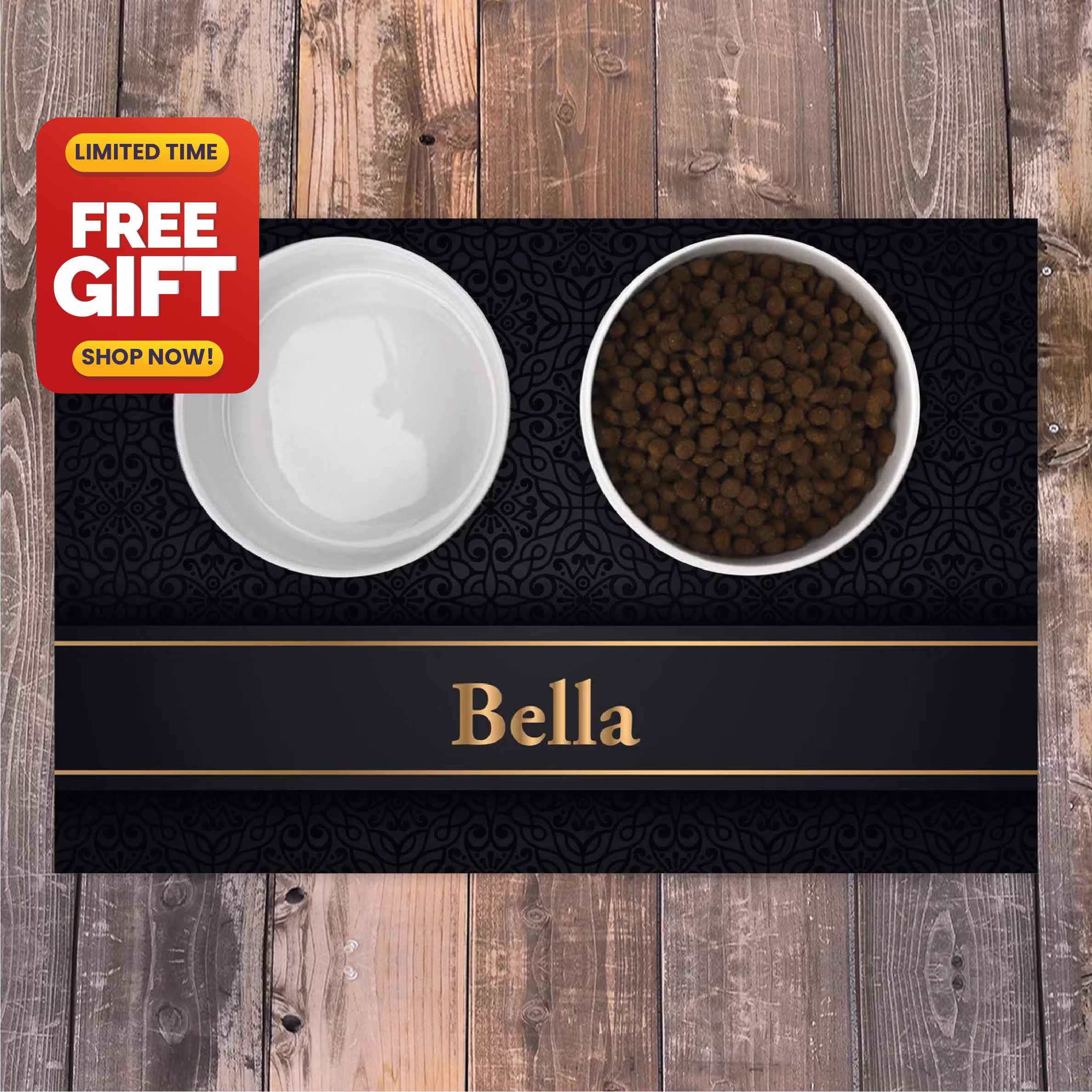 Personalized Pet Mat, Dog Cat Bowl, Placemat, Feeding Custom Gift Food Mat Bowl Pm21