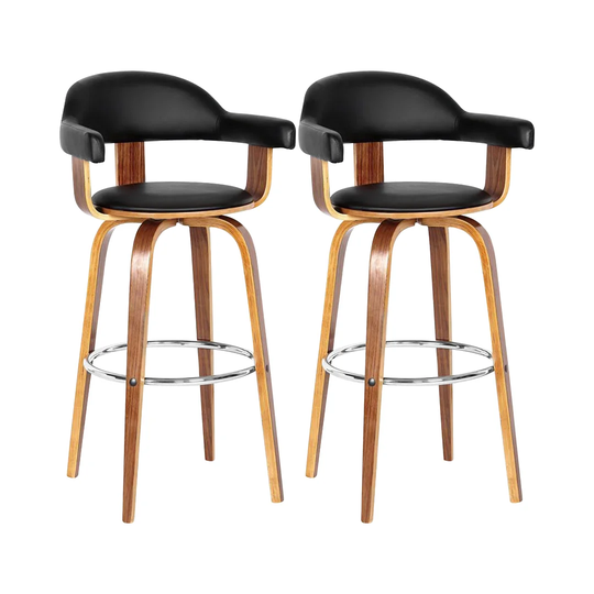 Serafina Veneer/Leather 75cm Swivel Bar Stool