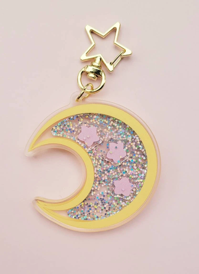 Dreamy Moon Shaker Keychain