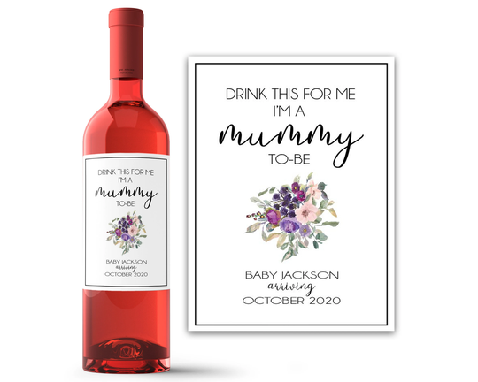 Baby Announcement Personalised Wine Label - Pregnancy Reveal Announce