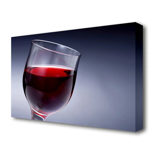 Red Wine Glass Kitchen - Wrapped Canvas Photograph Print