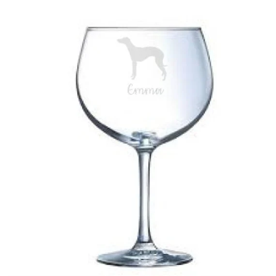 Personalised Whippet Engraved Gin Glass, Gift, Dog Gift, Owner, Gin, Glass
