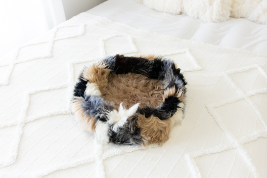Sheepskin Cat Bed Or Dog Cave Unique Pet House Furniture Hand Made With Genuine Real Xxl Extra Large #bed25