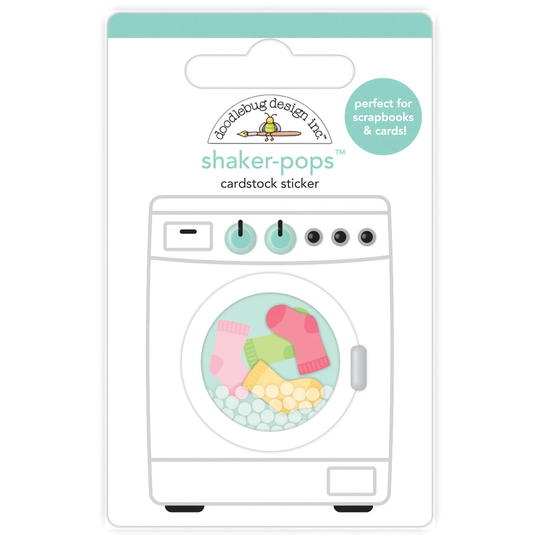 Loads Of Fun Shaker-Pops Cardstock Sticker, Doodlebug Design, My Happy Place, Dimensional Tv Washing Machine Sticker