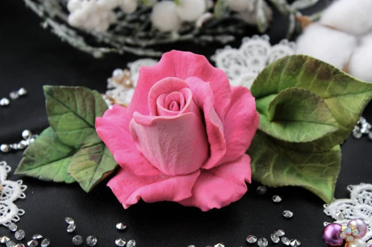 3D Pink Rose Silicone Mold Soap Resin Flower Rose