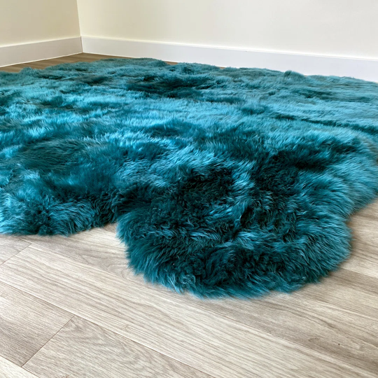 Teal Sheepskin Rug (Octo)