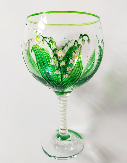 Personalised Gin Glass Lily Of The Valley Gift Bespoke Designs High Quality Personalized Glass, Gin, Birthday