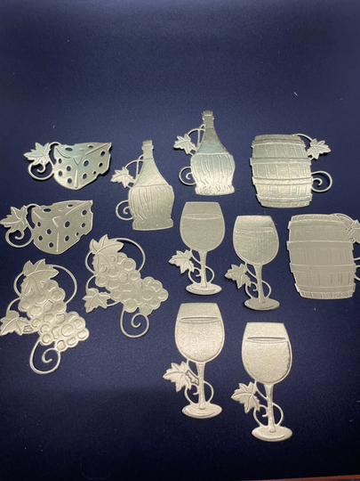 Wine Diecuts, Cheese Winery Craft, Wine & Cheese, Glass Diecut