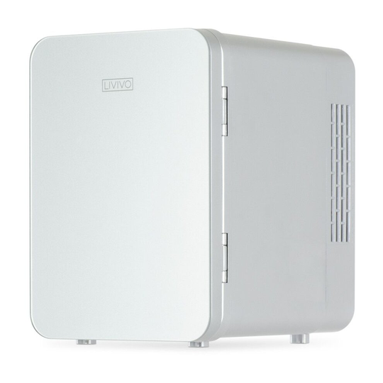 (Silver) LIVIVO 4L Mini Fridge Cooler with Glass Panel Door