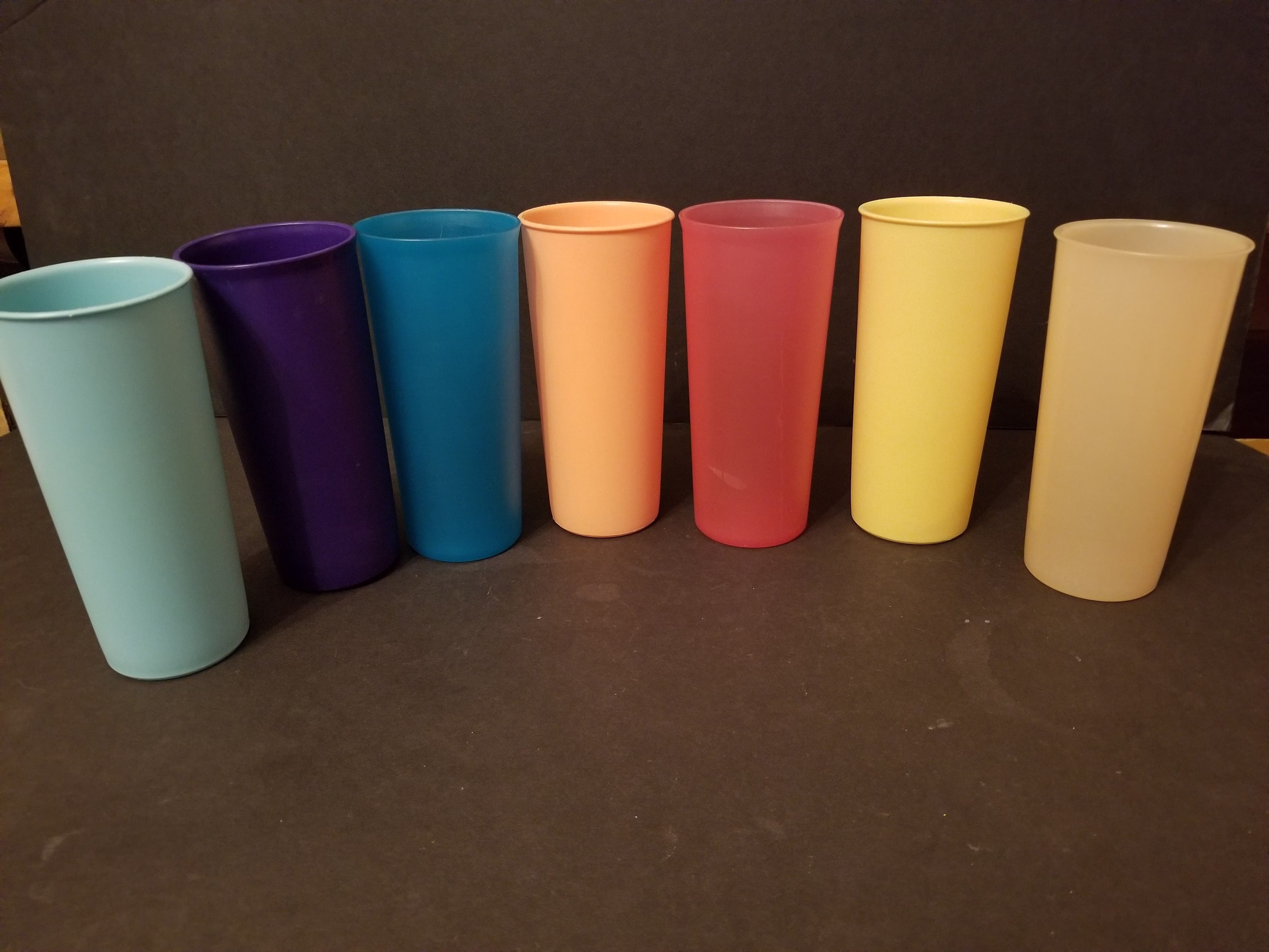 7 Vintage Tupperware Millionaire Stacking Tumblers Cups #115
