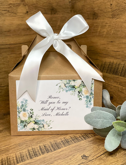 Bridesmaid Gable Gift Box/Bridesmaid Proposal Gift/Personalized Empty Box