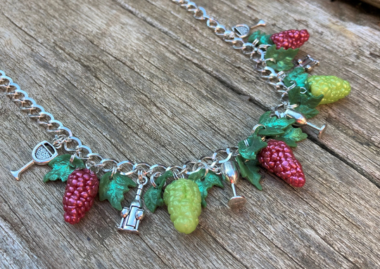 Grape Necklace - Handmade Wine Lovers Necklace, Polymer Clay